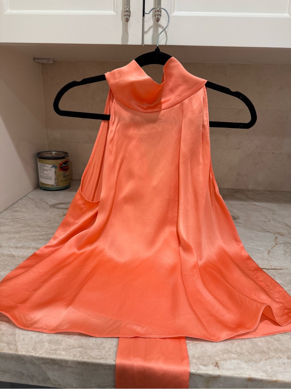 Generation Love Coral Satin High-Neck Sleeveless Camisole